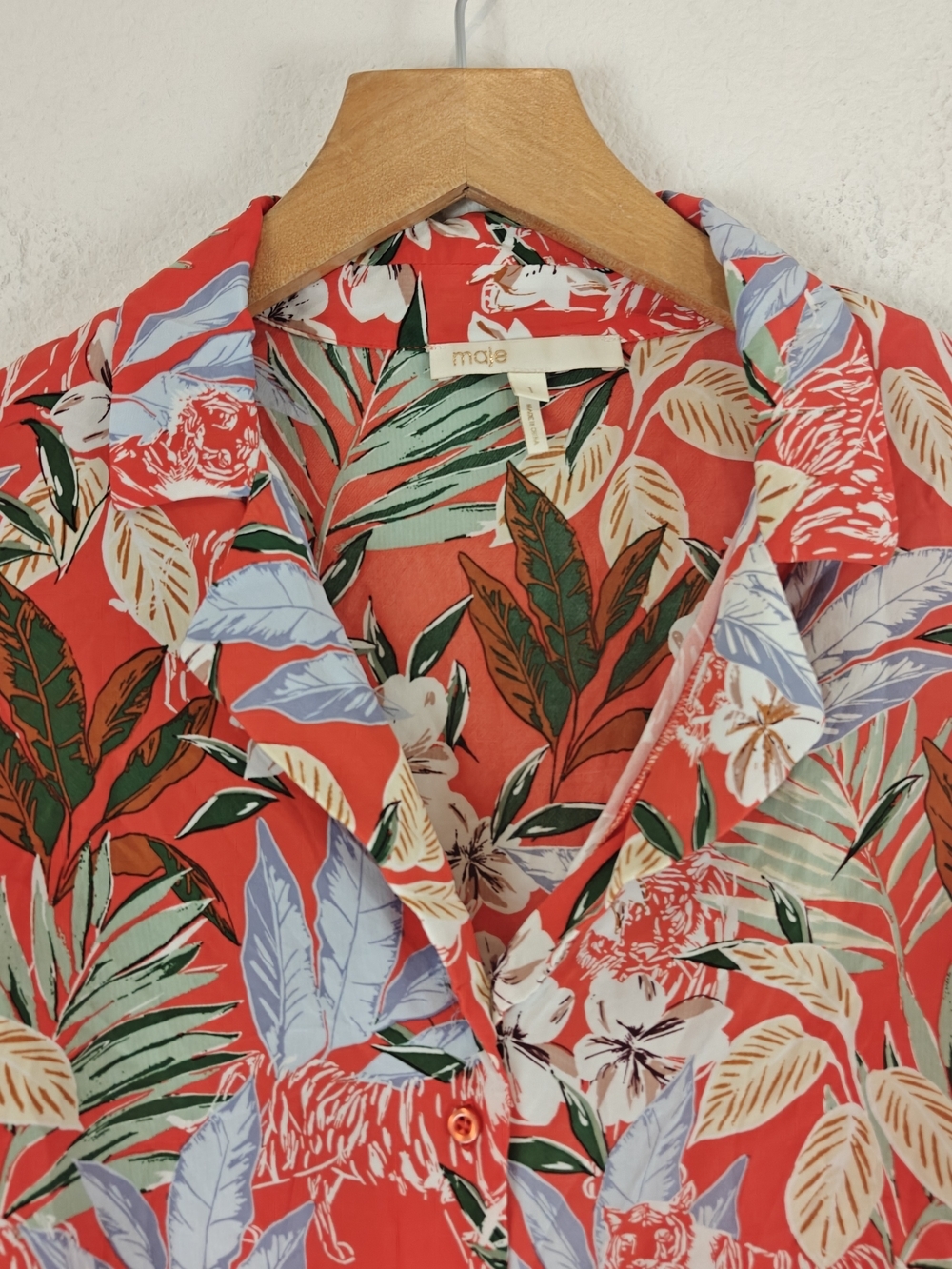 Maje Tropical Floral Viscose Button-Up Blouse Size 1/S NWOT Parisian Chic - Picture 8 of 16